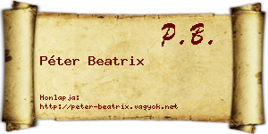 Péter Beatrix névjegykártya