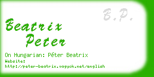 beatrix peter business card