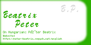 beatrix peter business card